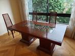 Table de salle à manger artisanale en chêne avec 8 chaises, Chêne, Rectangulaire, Classique/moderne, 50 à 100 cm