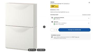 IKEA schoenenkast TRONES wit 4 stuks  beschikbaar voor biedingen