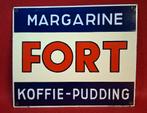 Emaille bord 1950 Fort Margarine Koffie Pudding Itegem, Verzamelen, Ophalen of Verzenden, Gebruikt, Reclamebord