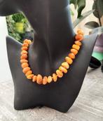 Prachtige vintage ketting met honeycomb amber, Handtassen en Accessoires, Kettingen, Ophalen of Verzenden, Zo goed als nieuw