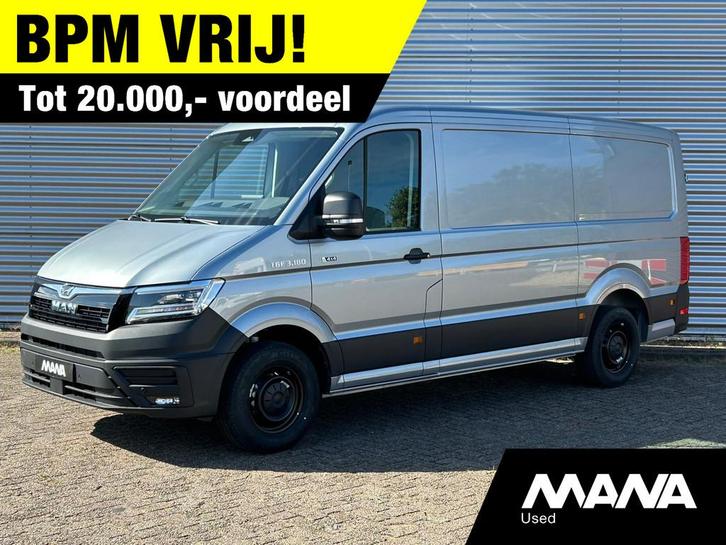 MAN TGE 35 2.0 3.180 180PK L3H2 4x4 Oyster silver LED Automa, Autos, Camionnettes & Utilitaires, Entreprise, Achat, Caméra 360°