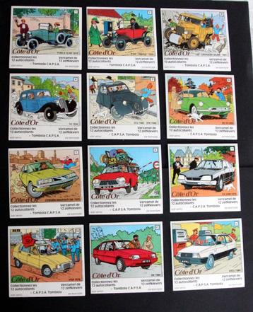 12 autocollants stickers Tintin Cote d'or Kuifje Hergé