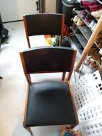 2 retro stoelen, Twee, Gebruikt, Hout, Zwart