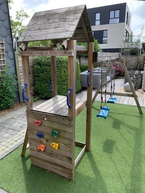Buitenspeeltuig Hout, Kinderen en Baby's, Speelgoed | Buiten | Speeltoestellen, Gebruikt, Klimwand, Schommel, Zandbak, Overige typen