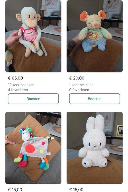 Verschillende knuffels en knuffeldoekjes, Kinderen en Baby's, Speelgoed | Knuffels en Pluche, Zo goed als nieuw, Ophalen of Verzenden