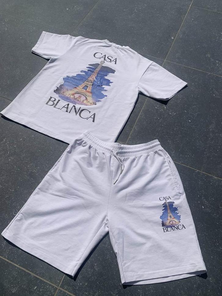 White Casablanca T-Shirt and Shorts Set, Kleding | Heren, T-shirts, Nieuw, Maat 52/54 (L), Wit, Ophalen of Verzenden