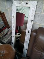 Spiegel wit met uitgestoken zijrand, Huis en Inrichting, Woonaccessoires | Spiegels, Ophalen, Zo goed als nieuw, Minder dan 100 cm