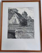 Houtskool tekening getekend ( Mechelen), Antiquités & Art, Enlèvement ou Envoi