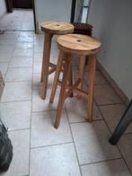 6 Mooie houten barkrukken, Huis en Inrichting, Barkrukken, Ophalen, 60 tot 90 cm, Hout, Gebruikt