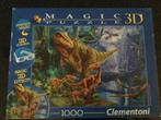 Clementoni 3D Magic Puzzel Dinosaurus 1000 st., Ophalen of Verzenden, 500 t/m 1500 stukjes, Legpuzzel, Zo goed als nieuw