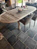 Kwalitatieve Teak Tafel voor 4 tot 10 pers, Tuin en Terras, Ophalen, Gebruikt, Ovaal, Teakhout