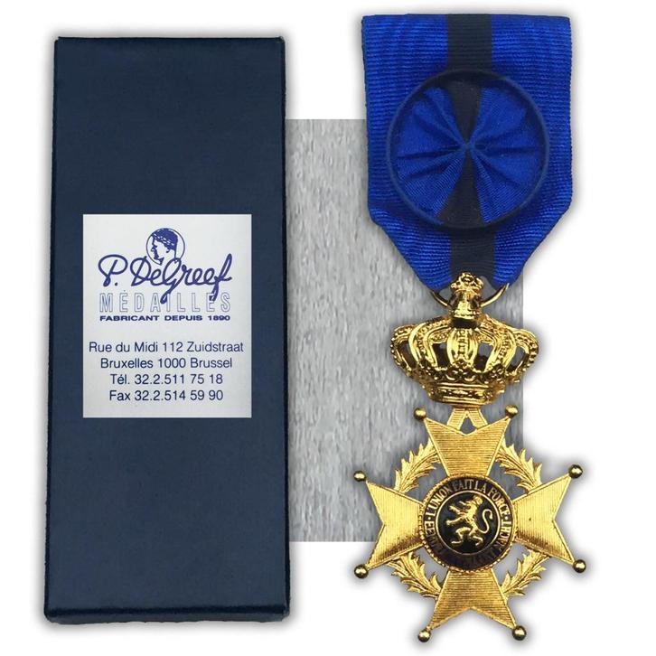 🚨ABL: DE GREEF ORDE VAN OFFICIER LEOPOLD II TWEETALIG, Verzamelen, Militaria | Algemeen, Landmacht, Lintje, Medaille of Wings