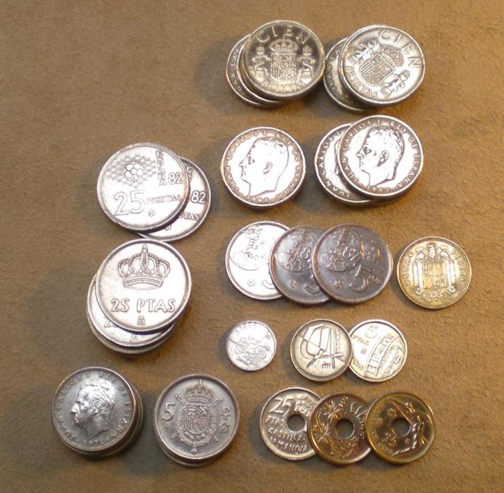 munten Spanje numismatiek, Postzegels en Munten, Munten | Europa | Niet-Euromunten, Losse munt, België, Ophalen of Verzenden