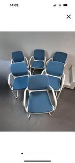 Set van 6 stoelen Wilkhahn model 186/3, Vijf, Zes of meer stoelen, Blauw, Kunststof, Modern