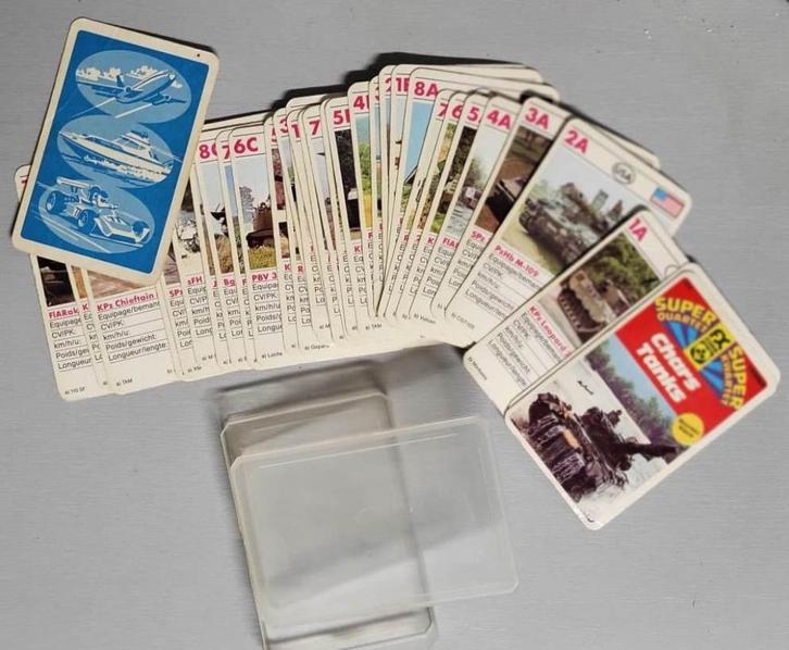 VINTAGE Jeu (de cartes) d'atout Quartet CHARS - TANKS, Verzamelen, Speelkaarten, Jokers en Kwartetten, Gebruikt, Speelkaart(en)