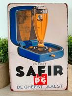 Panneau d'affichage en métal Safir, Collections, Marques de bière, Panneau, Plaque ou Plaquette publicitaire, Enlèvement ou Envoi