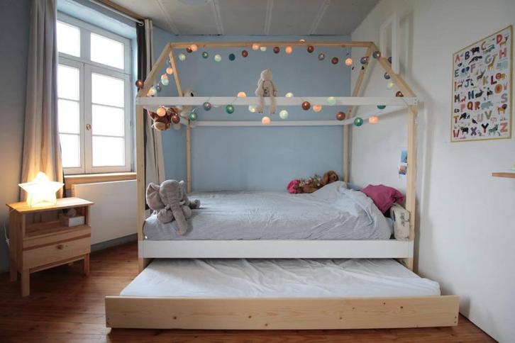 Lit cabane 140x200 avec tiroir lit 90 x 200, Maison & Meubles, Chambre à coucher | Lits, Utilisé, Deux personnes, 140 cm, 200 cm