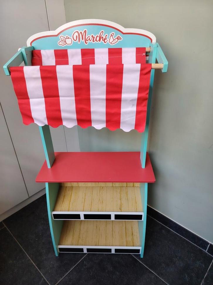 Houten speelwinkel/kraam en theater/poppenkast, Enfants & Bébés, Jouets | Jouer aux cuisines, Utilisé, Jouer à la cuisine, Bois