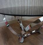 Sale: Vintage ronde glazen salontafel, Ophalen of Verzenden, Gebruikt, Glas