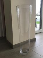 Conische grote heldere vaas, 70 cm hoog,, Glas, Zo goed als nieuw, 50 tot 75 cm, Ophalen