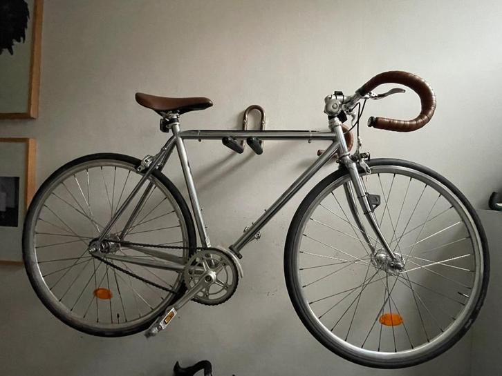 Chrome retro single speed koersfiets, Fietsen en Brommers, Fietsen | Racefietsen, Zo goed als nieuw, Overige merken, Minder dan 10 versnellingen