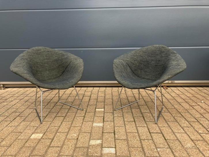 2 chaises originales Knoll Bertoia Diamond, Maison & Meubles, Canapés | Repose-pieds & Poufs, Enlèvement ou Envoi