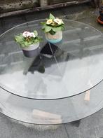 Salontafel in glas, Huis en Inrichting, Tafels | Salontafels, Ophalen of Verzenden, Gebruikt, Glas