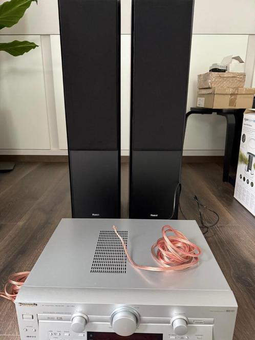 2x Magnat Monitor Supreme 802 + Panasonic SA-HE9, Audio, Tv en Foto, Luidsprekerboxen, Gebruikt, Front, Rear of Stereo speakers
