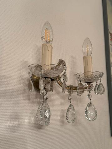 Vintage set van 2 kristallen Marie Therese wandlampen beschikbaar voor biedingen