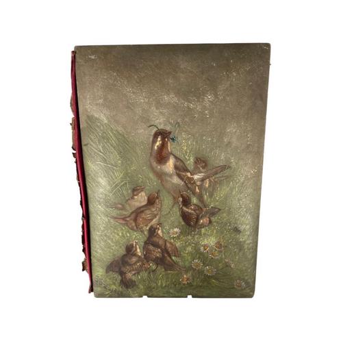 Spa: Gesigneerde houten boekomslag uit 1888, Antiek en Kunst, Kunst | Schilderijen | Klassiek, Ophalen of Verzenden