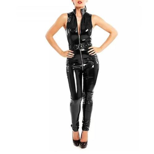 mouwloze zwarte jumpsuit van pvc, Kleding | Dames, Jumpsuits, Nieuw, Maat 46/48 (XL) of groter, Zwart, Ophalen of Verzenden