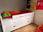 BOPITA kinderbed 90 x 200 WIT met extra bed + 2 lades, Ophalen, 85 tot 100 cm, Zo goed als nieuw, Matras