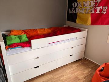 BOPITA kinderbed 90 x 200 WIT met extra bed + 2 lades beschikbaar voor biedingen