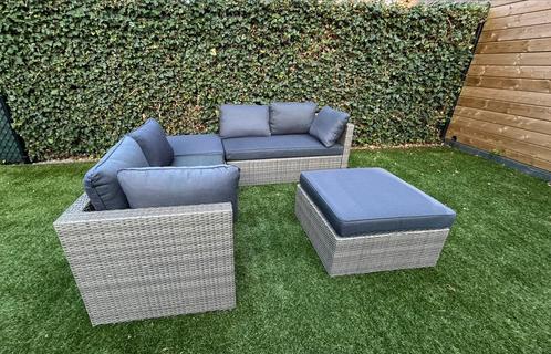 Loungeset 4-delig in grijs inclusief kussens, Tuin en Terras, Tuinsets en Loungesets, Zo goed als nieuw, Loungeset, Ophalen