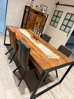 Eettafel van mangohout, Huis en Inrichting, Ophalen, Zo goed als nieuw