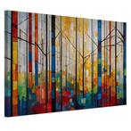 Schokgolven door een kleurrijk bos canvas 60x40cm - 18mm., Nieuw, Verzenden