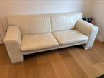 Wit lederen salon 2,5-zit en 2-zit, Ophalen, Gebruikt, 150 tot 200 cm, Rechte bank