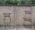 3 decoratieve bloembakken in ijzer, Tuin en Terras, Ophalen, Gebruikt