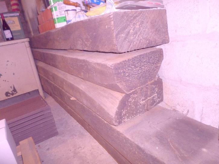 Billes traverses de chemin de fer neuves, Doe-het-zelf en Bouw, Hout en Planken, Nieuw, Balk, Eiken, 300 cm of meer, 50 mm of meer