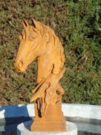 buste de cheval en fonte pat rouillé socle carré ., Jardin & Terrasse, Animal, Enlèvement ou Envoi, Métal, Neuf