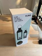 Flinq windlichten 2 stuks inclusief kaarsen LED, Noir, Enlèvement ou Envoi, Bougie, Neuf