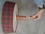 Vintage stoffen hanglamp, schotse ruit motief, Ophalen, Gebruikt, Lamp