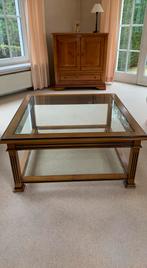 Salontafel kerselaar en glas, Huis en Inrichting, Ophalen, Zo goed als nieuw, Kersenhout