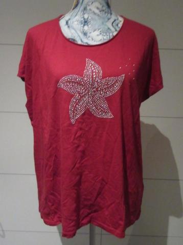 Rode T-shirt met ster - XL - Vogele - dames  beschikbaar voor biedingen