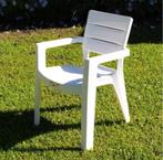 Allibert Ibiza 4 witte tuinstoelen, Tuin en Terras, Tuinstoelen, Ophalen, Gebruikt, Kunststof, Stapelbaar
