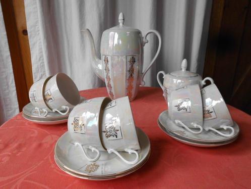 Antiek Parelmoer koffie of thee servies (China Pearl), Huis en Inrichting, Keuken | Servies, Zo goed als nieuw, Overige typen