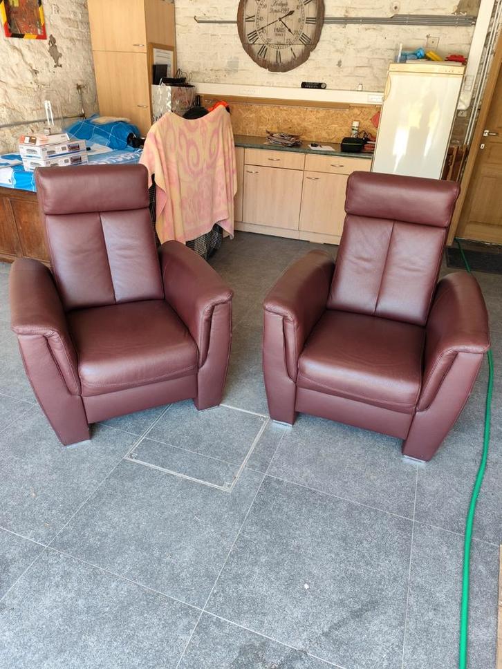 Très beaux fauteuils en cuir grenelé, Maison & Meubles, Fauteuils, Comme neuf, Cuir, 75 à 100 cm, 75 à 100 cm, Enlèvement