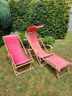 Vintage houten strandstoelen, Tuin en Terras, Ophalen, Gebruikt