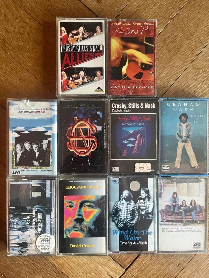 Lot cassettes Crosby Stills Nash Young, Cd's en Dvd's, Cassettebandjes, Gebruikt, Voorbespeeld, Rock en Metal, 2 t/m 25 bandjes