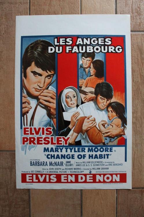 filmaffiche Elvis Presley Change Of Habit 1969 filmposter, Collections, Posters & Affiches, Comme neuf, Cinéma et TV, A1 jusqu'à A3